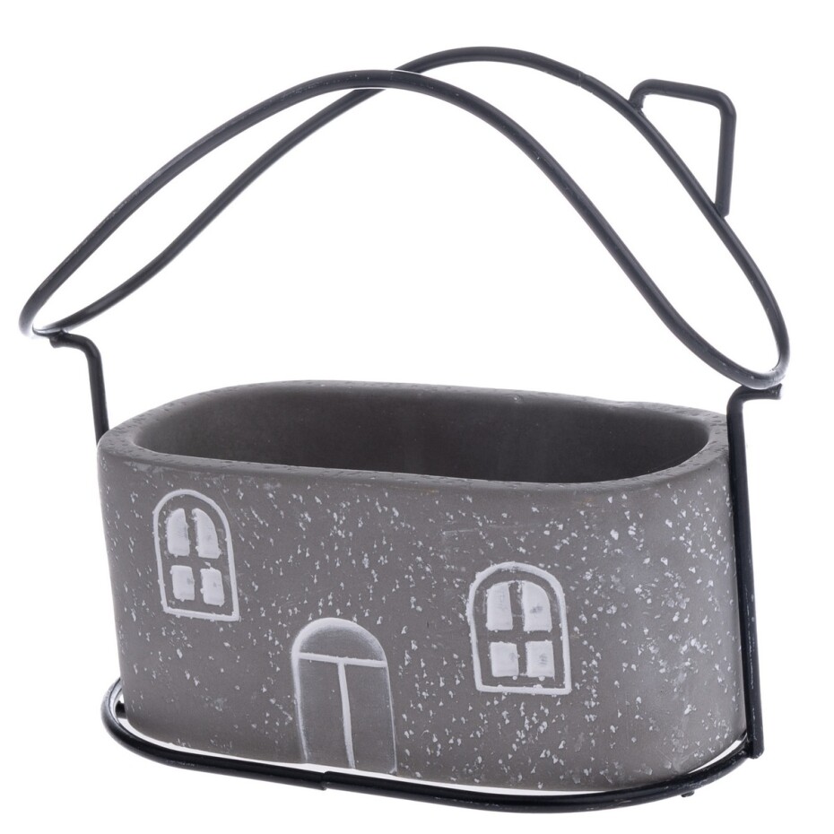 Betonový obal na květináč House šedá, 18 x 14,5 x 9 cm - main (0)