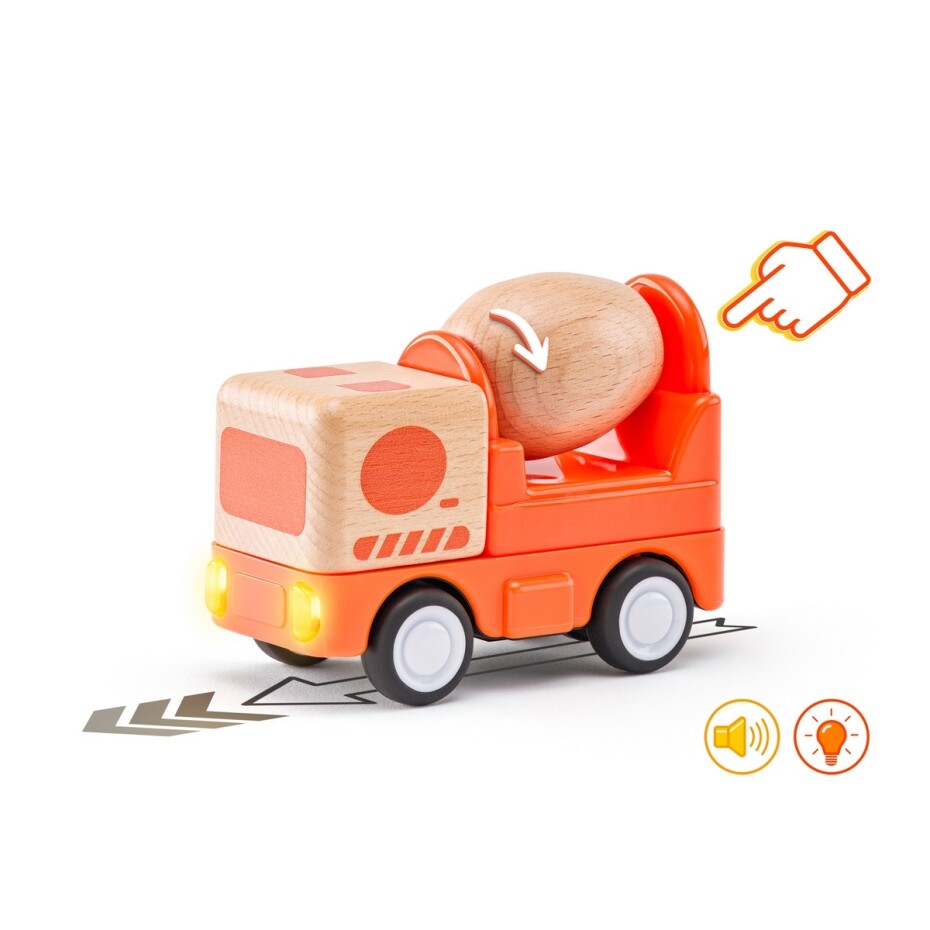 Woody Auto míchačka se zvuky a světlem, setrvačník - main (1)
