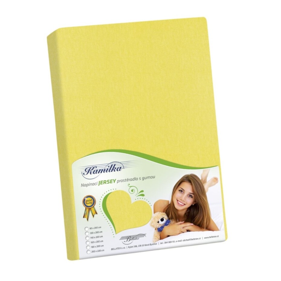 Bellatex jersey prostěradlo Kamilka žlutá, 90 x 200 cm - main (0)