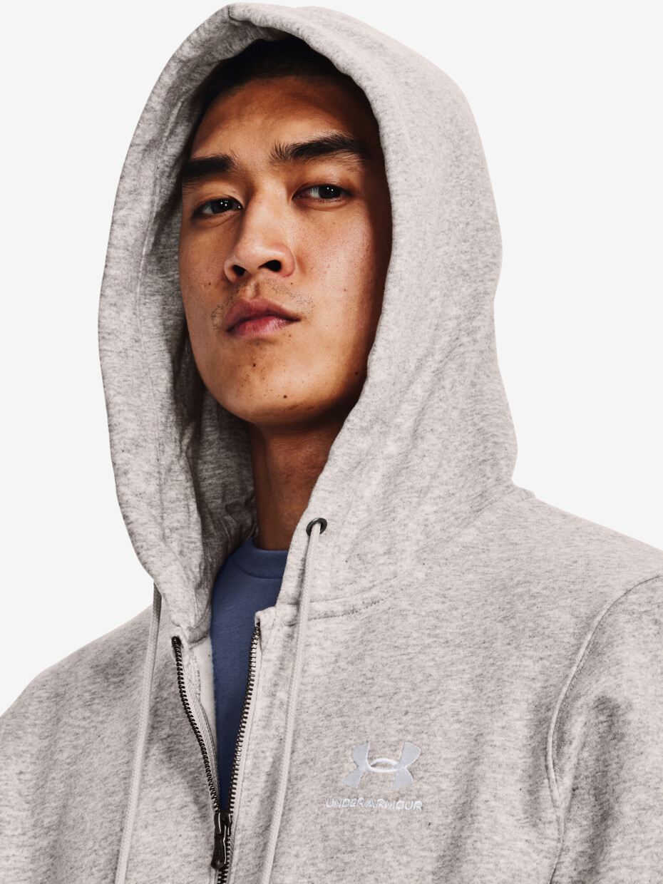 Pánská mikina Under Armour  Essential Fleece FZ Hood-GRY L - main (2)