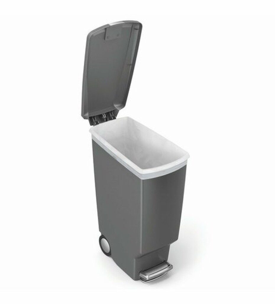 Pedálový odpadkový koš Simplehuman – 40 l, úzký, šedý plast - main (1)