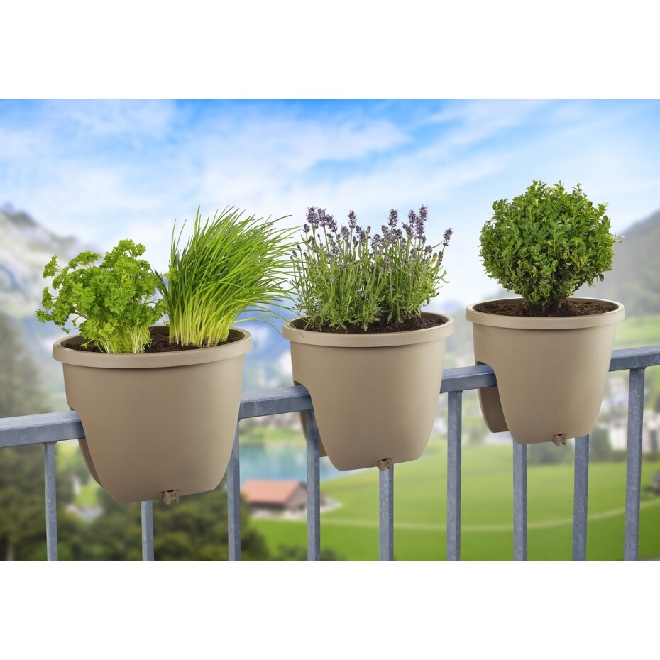 Gardenico Balkónový květináč na zábradlí Balconia OVI antracit, pr. 30 cm - main (1)