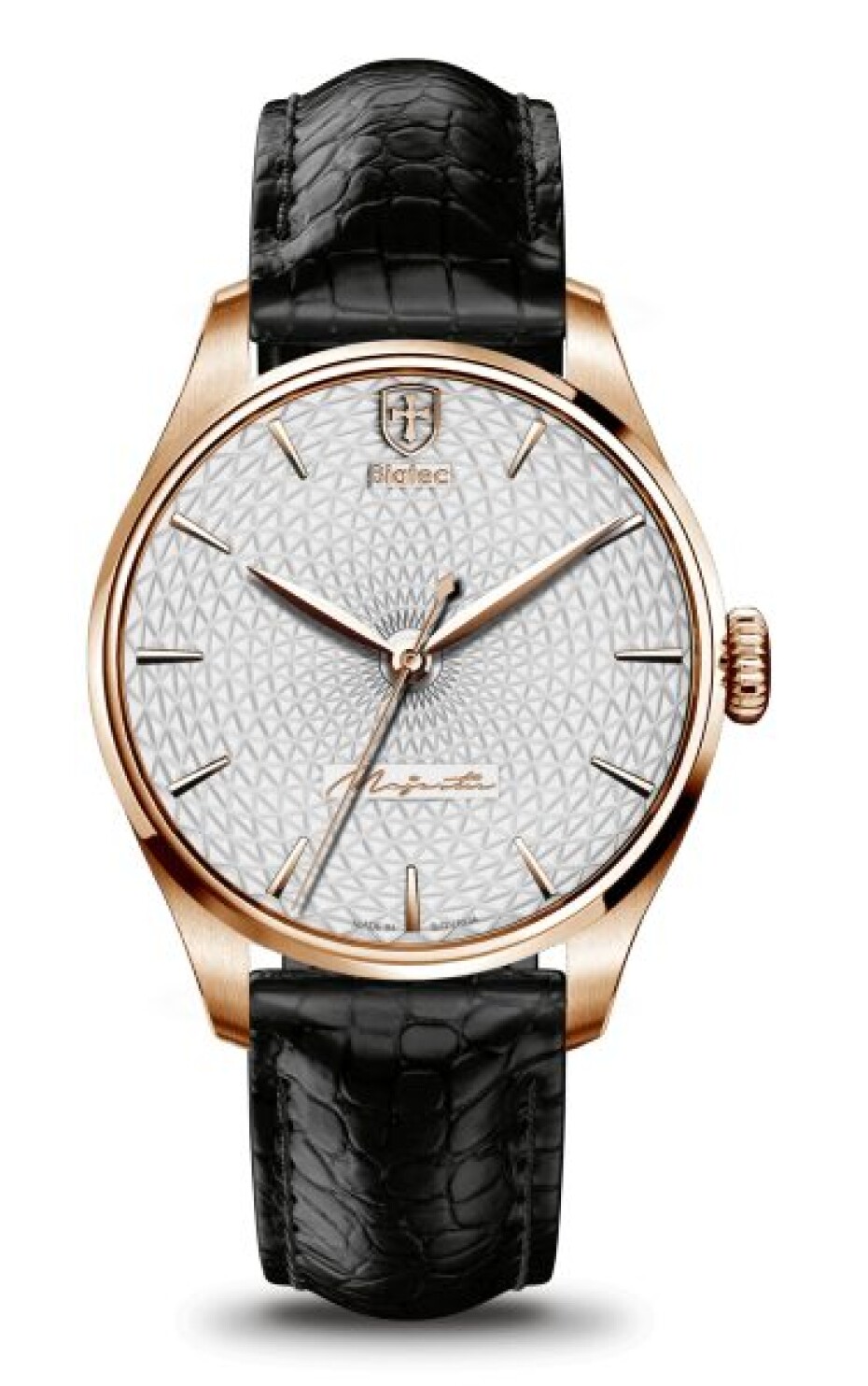 Biatec Majestic 02 N - Černý kožený řemínek z pravého aligátora - main (0)