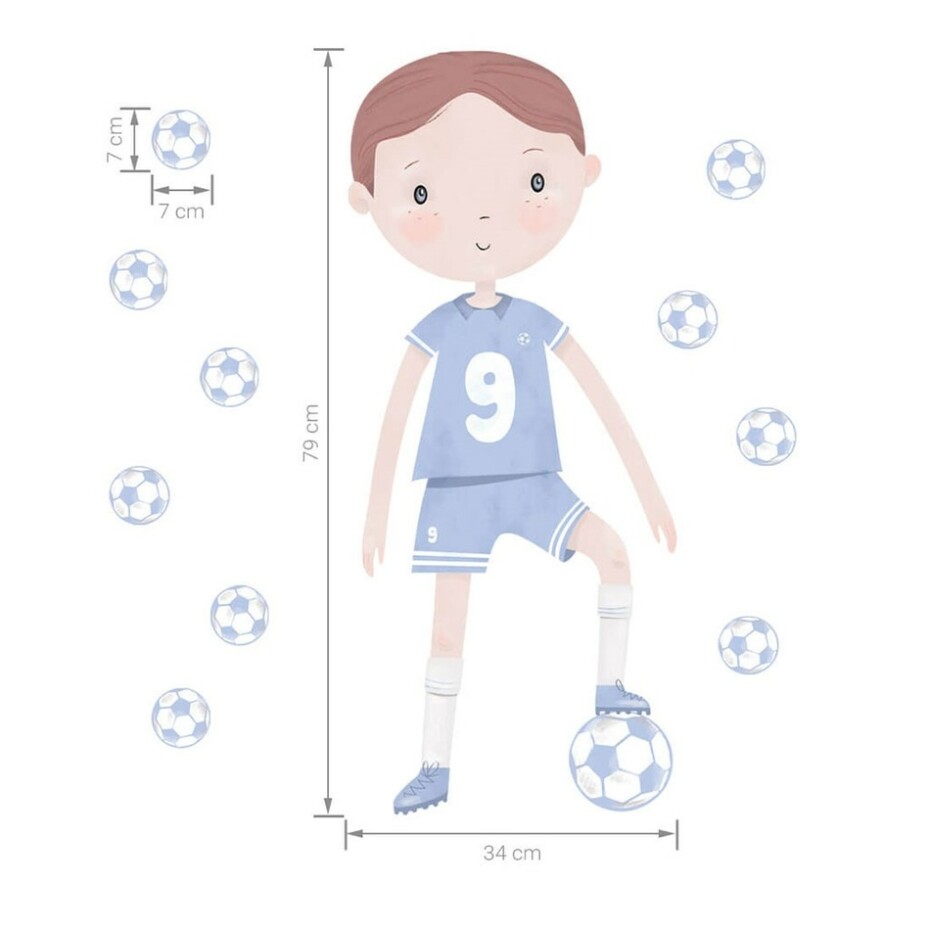 Bayo Samolepka na zeď Fotbalista, modrá - main (4)