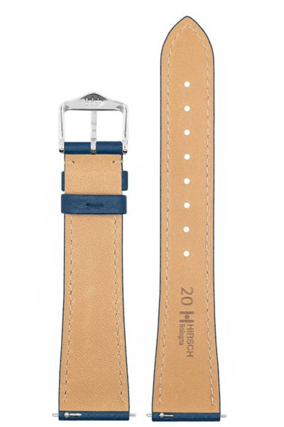 Řemínek Hirsch Bologna - modrý - 18 mm - M – Střední délka - 16 mm - Rose Gold - main (2)