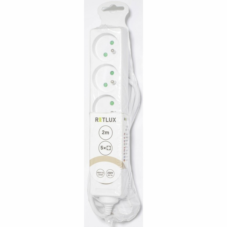 Retlux RPC 12 Prodlužovací kabel, 5 zásuvek, 2 m - main (1)