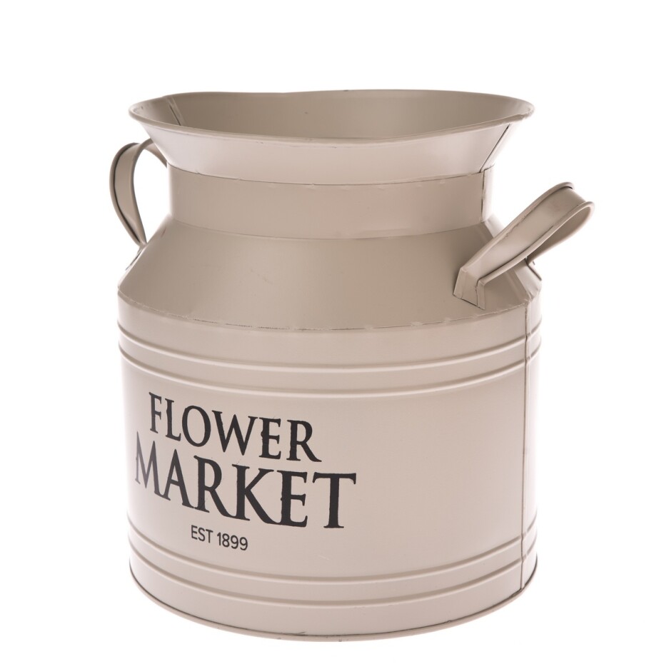 Kovový obal na květináč Flower Market, béžová, 23 x 23 x 20 cm - main (0)
