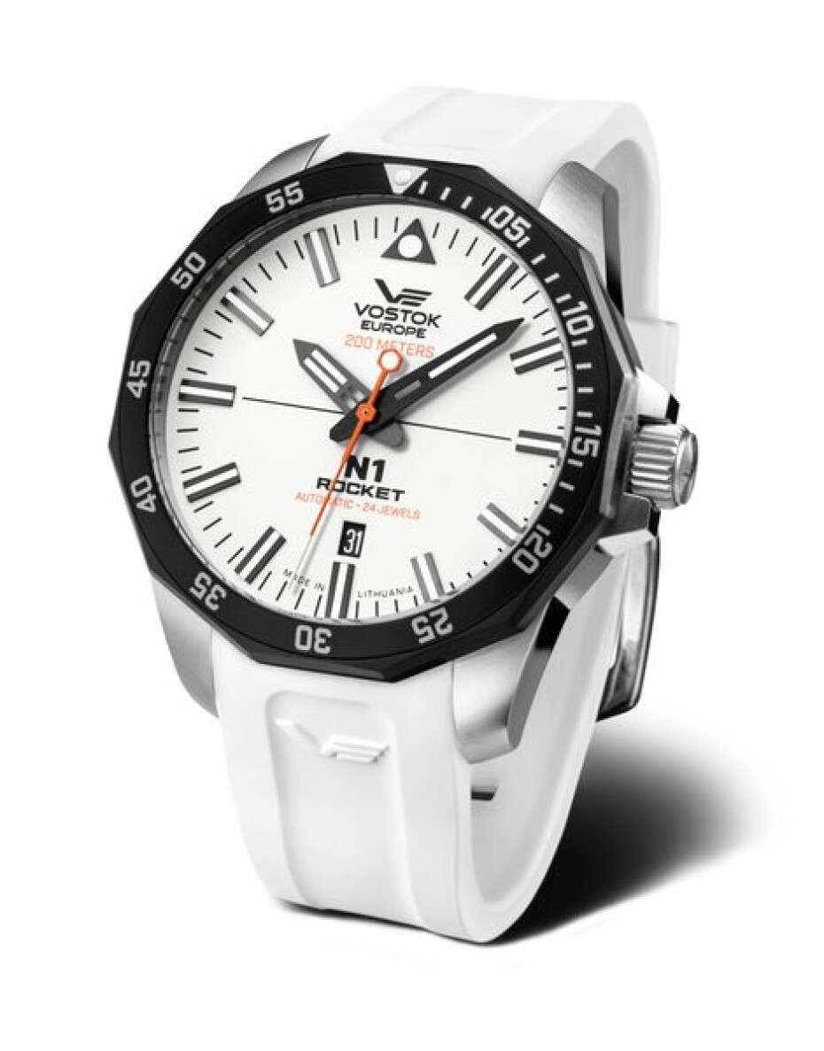 Vostok Europe N-1 Rocket Automatic Line NH35-225E711S - Bílý silikonový řemínek - main (3)