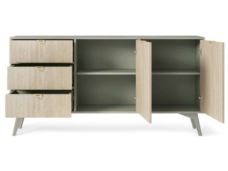 ArtPS Komoda TIMBER KSZ158 | béžová/zelená - main (4)