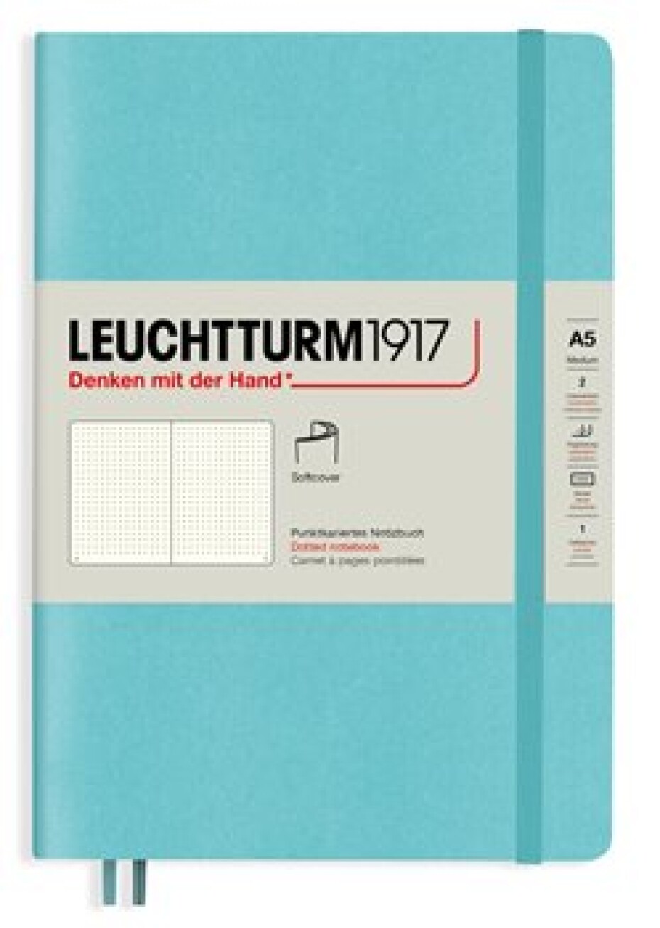 Leuchtturm1917 Medium Tečkovaný zápisník A5 Softcover Aquamarine - main (0)