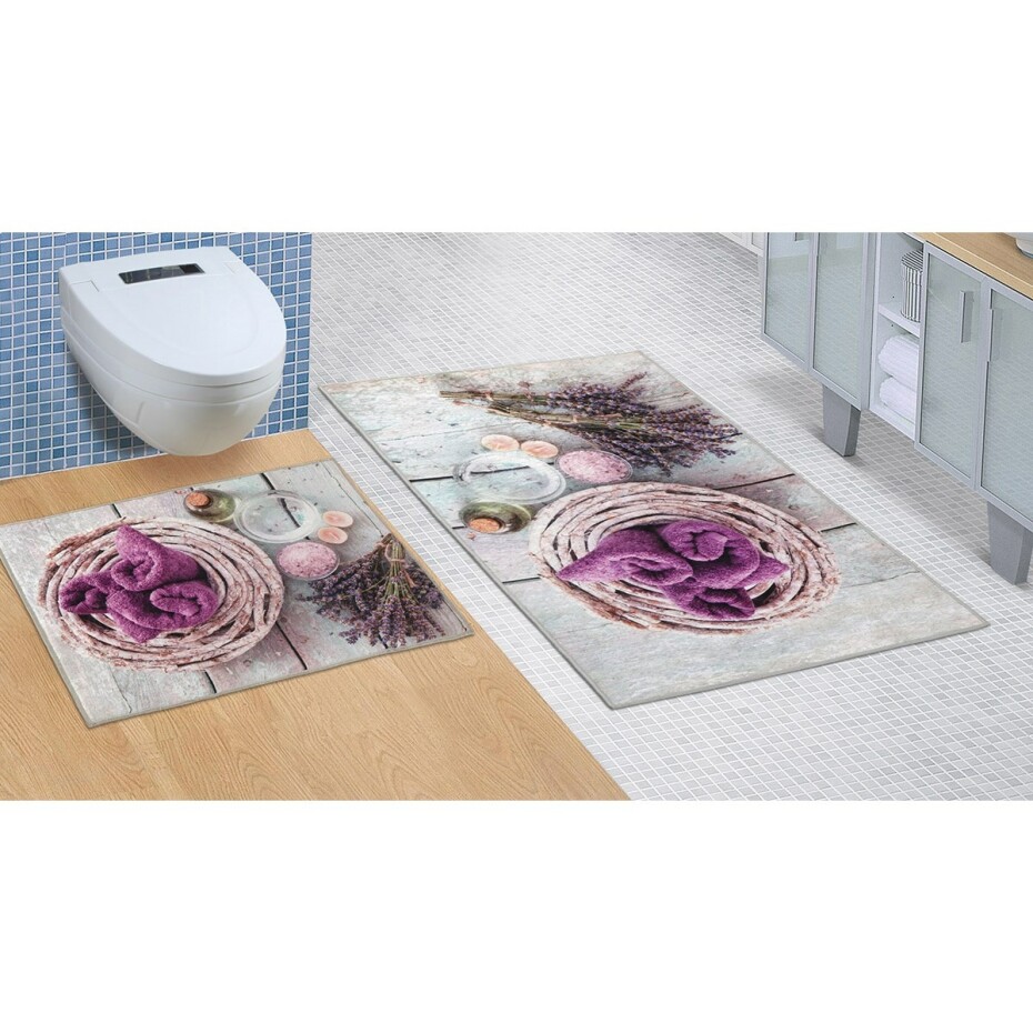 Bellatex Koupelnová sada bez výkroje Levandule, 60 x 100 cm, 60 x 50 cm - main (0)
