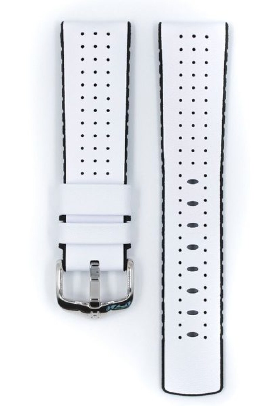 Řemínek Hirsch Tiger - bílý - 20 mm - L – Standardní délka (doporučujeme) - 18 mm - Stříbrná - main (1)