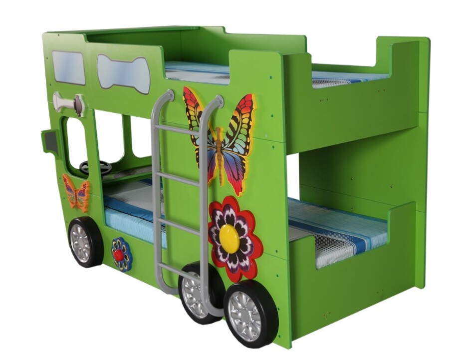 Artplast Dětská patrová postel HAPPY BUS | zelený 90 x 190 cm - main (6)