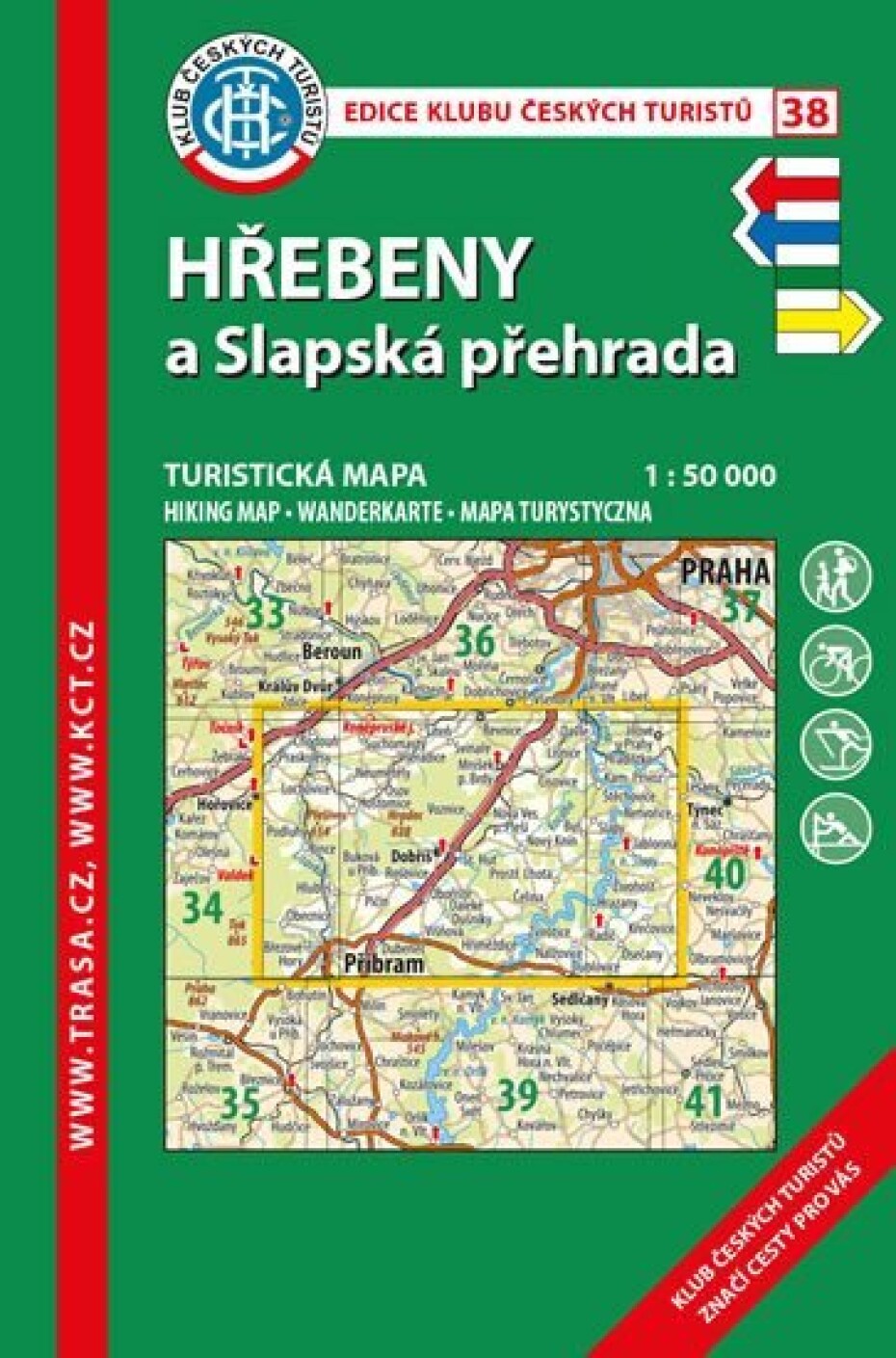 KČT 38 Hřebeny a Slapská přehrada 1:50 000/turistická mapa - main (0)