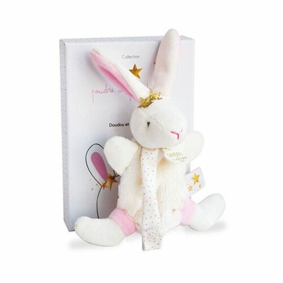 Doudou Dárková sada - Hračka s úchytem na dudlík králíček 15 cm - main (1)