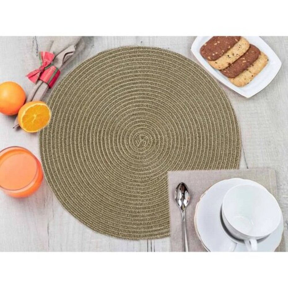 Altom Prostírání Straw zlatá, pr. 38 cm, sada 4 ks - main (2)