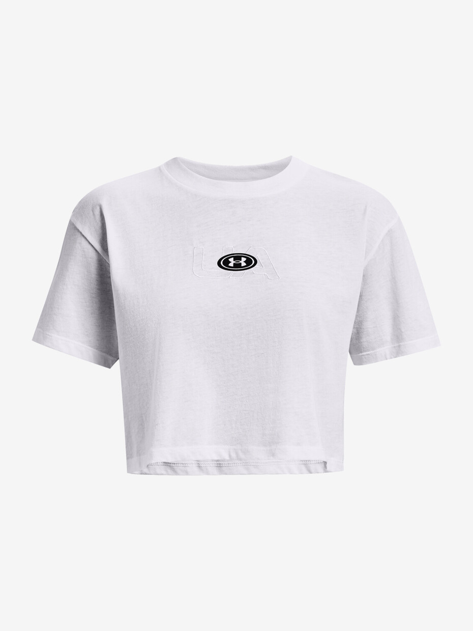 Under Armour BRANDED LOGO CROP SS W 1376751-100 bílá - main (4)