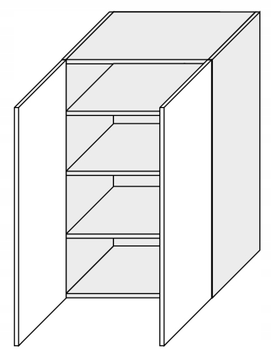 ArtExt Kuchyňská skříňka horní vysoká FLORENCE lesk | W4 60 Barva korpusu: Grey - main (2)