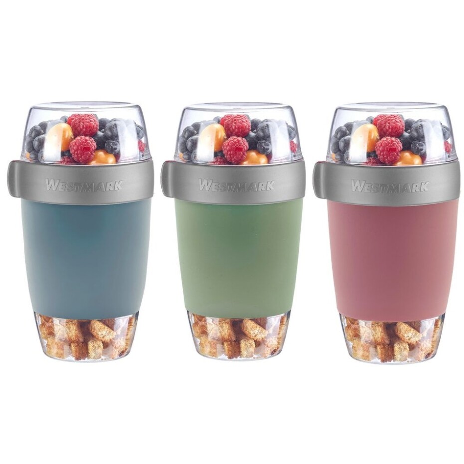 Westmark Třídílná dóza na jídlo, 1150 ml, růžová - main (2)