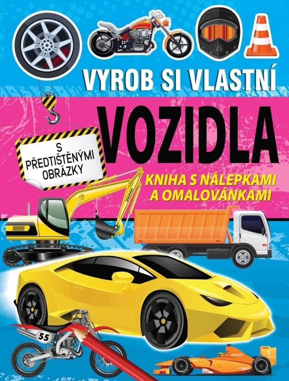 Vyrob si vlastní vozidla - Kniha s nálepkami a omalovánkami - main (0)