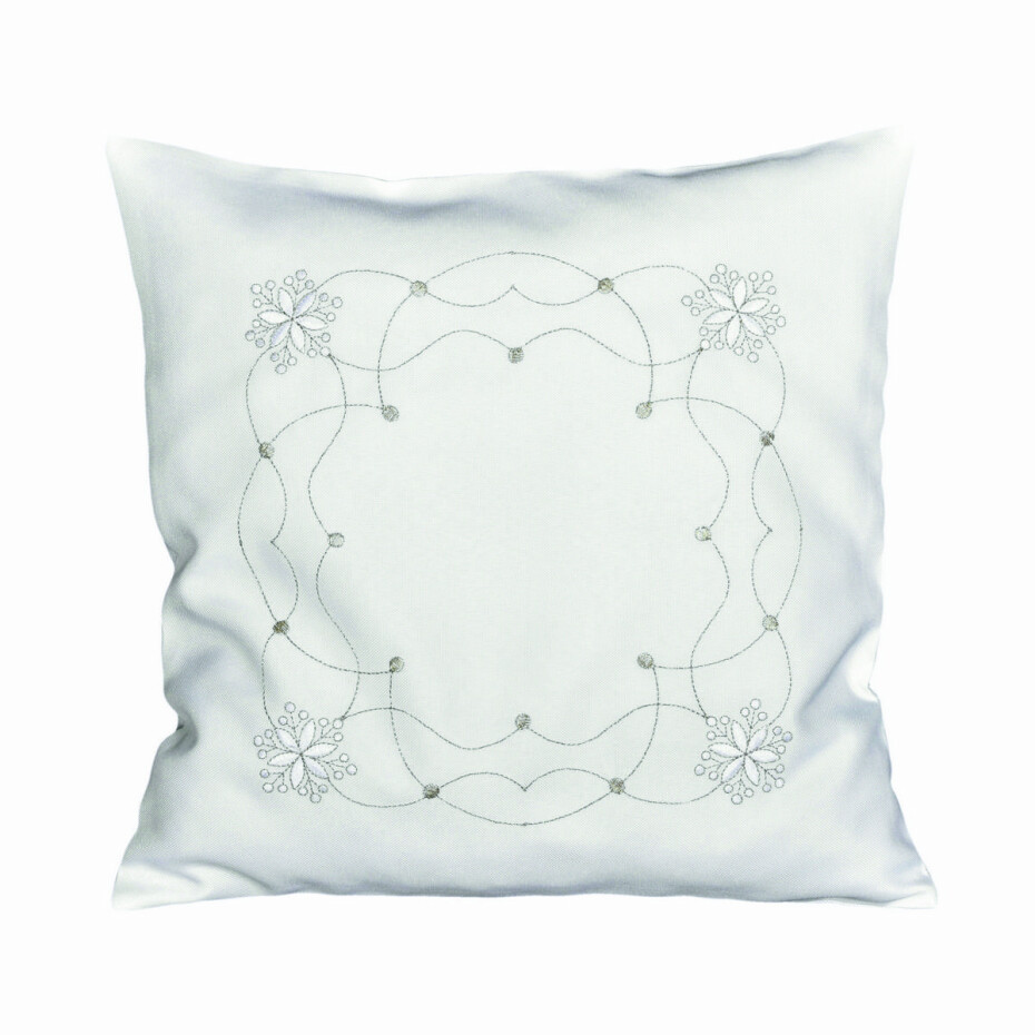 Forbyt Vánoční povlak na polštářek Vločky ecru, 40 x 40 cm - main (0)
