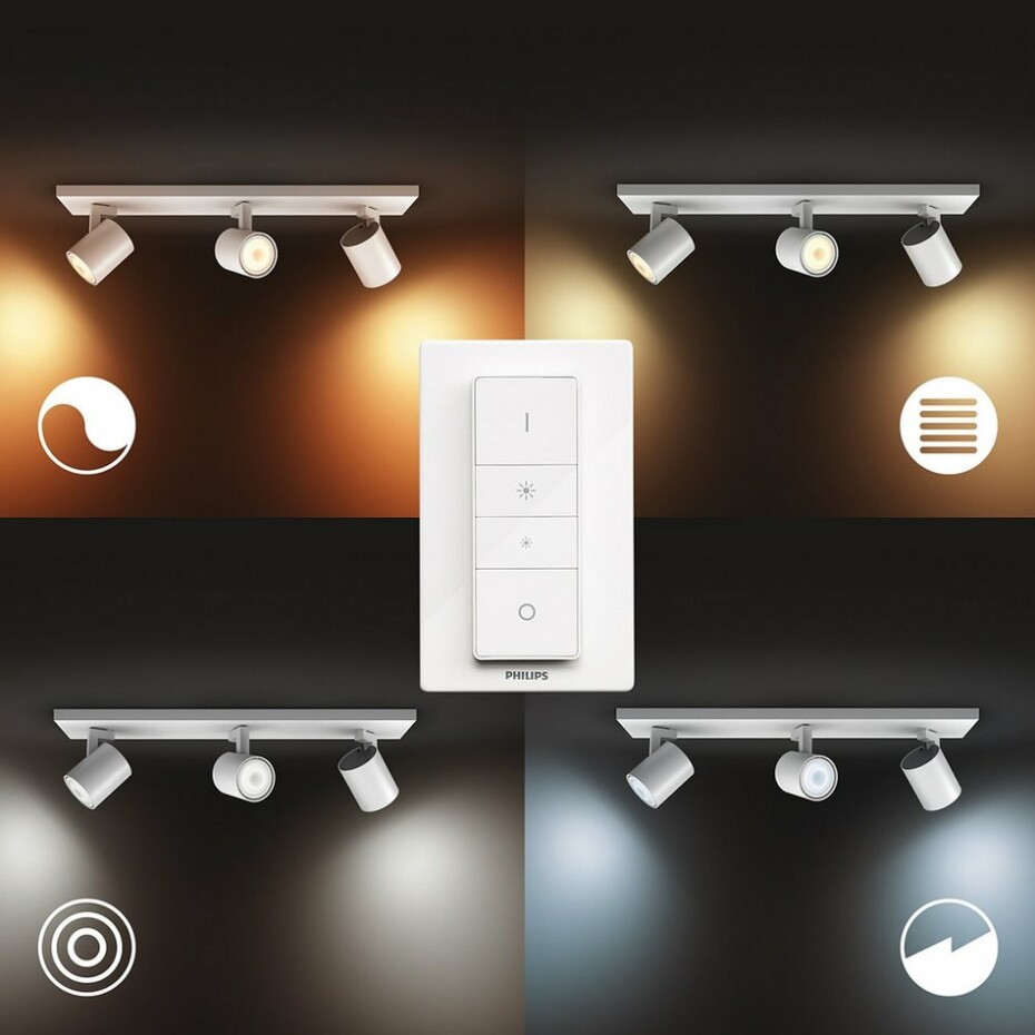 Philips Hue 53093/31/P6 LED přisazená stropní bodová lampa Runner 3x5,5W | GU10 | 2200-6500K - Bluetooth, s dálkovým ovládáním  - main (3)