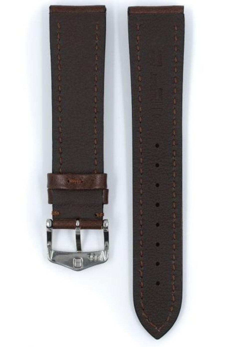 Řemínek Hirsch Lucca - hnědý - 22 mm - L – Standardní délka (doporučujeme) - 20 mm - Stříbrná - main (2)