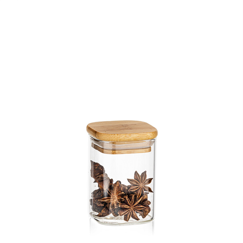 4Home Skleněná dóza na potraviny s víkem Bamboo, 170 ml, 170 ml - main (0)