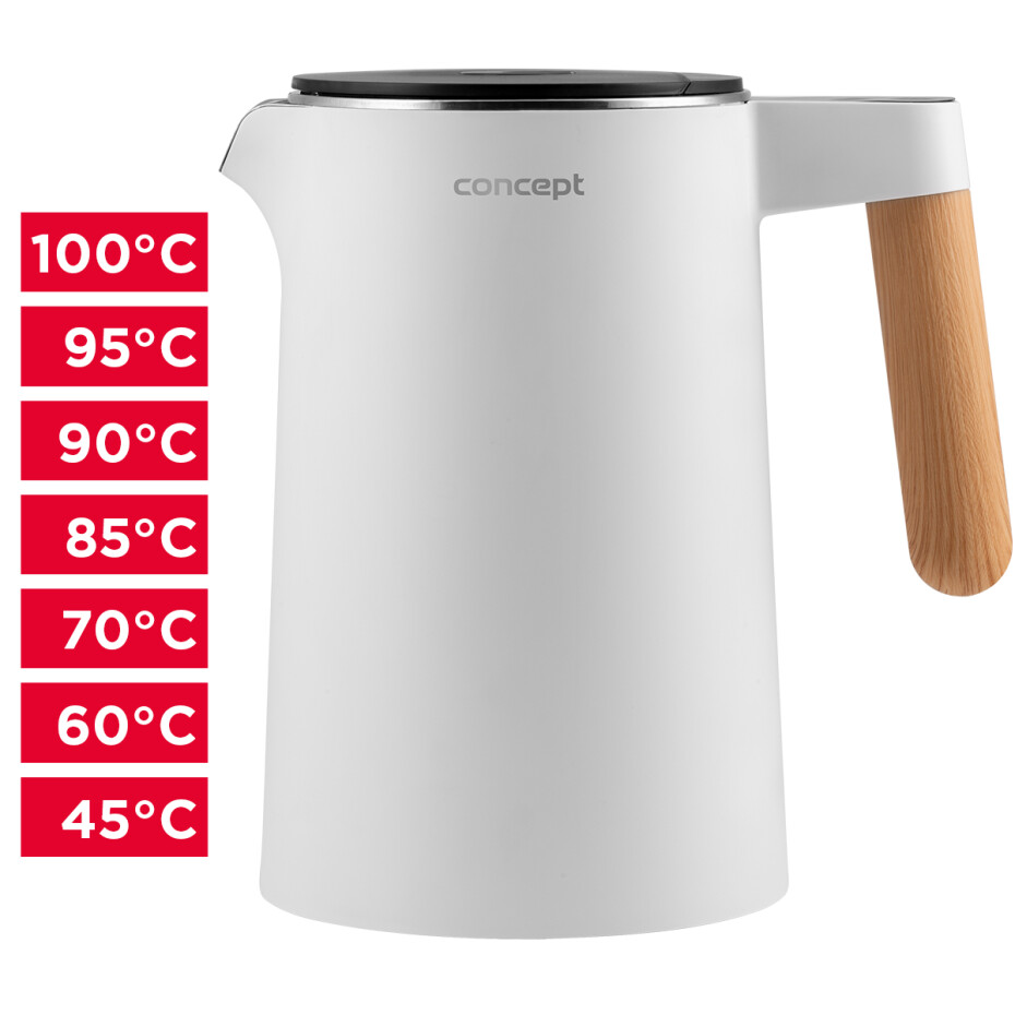 Concept RK3300 rychlovarná konvice nerezová Salt & Pepper 1,5 l, bílá - main (6)