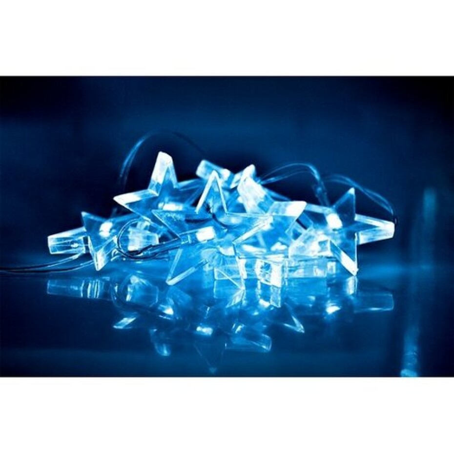 Solight Vánoční řetěz Hvězdy 10 LED modrá, 1,5 m - main (0)