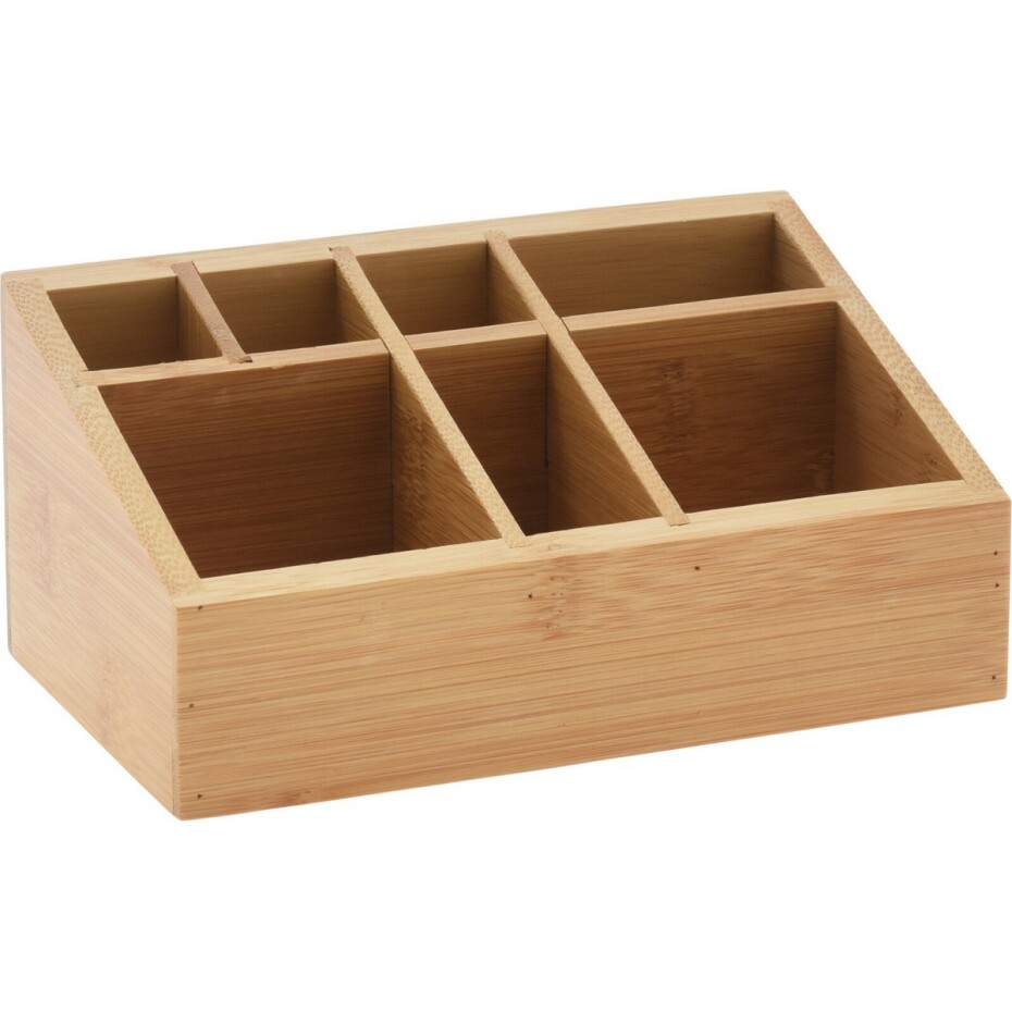 Bambusový organizér na líčení, 7 přihrádek, 17 x 10 x 8 cm - main (0)