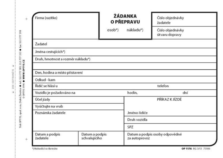 Žádanka o přepravu, A6, 100 listů - main (0)