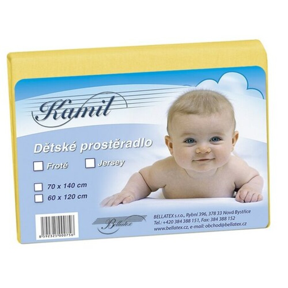 Bellatex Dětské jersey prostěradlo, žlutá, 60 x 120 cm - main (0)