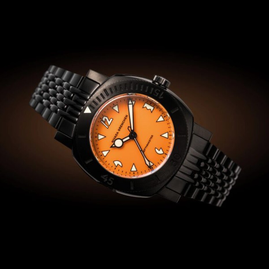 Nivada Grenchen Depthmaster Black Pumpkin - Beads of Rice - main (8)