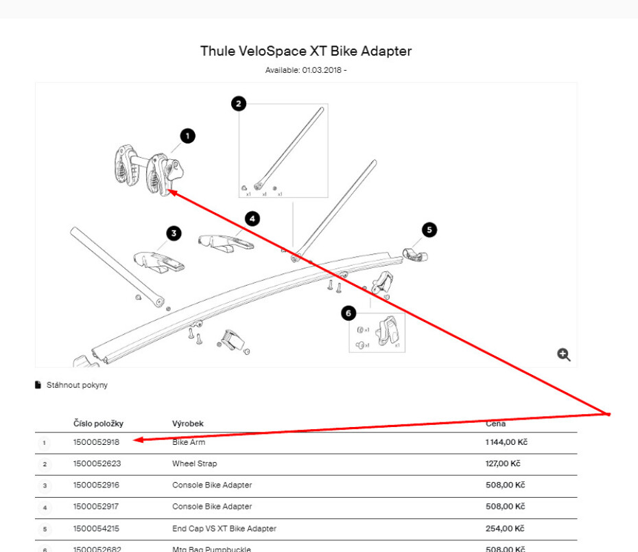 Náhradní díl Thule  52918 VeloSpace XT Bike Adapter - main (0)