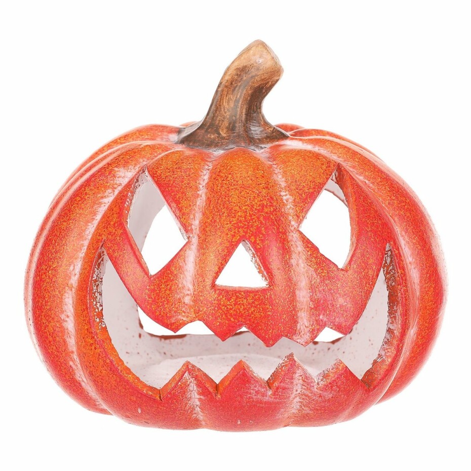 Svícen Dýně s obličejem velká oranžová, keramika, pr. 14 cm - main (0)