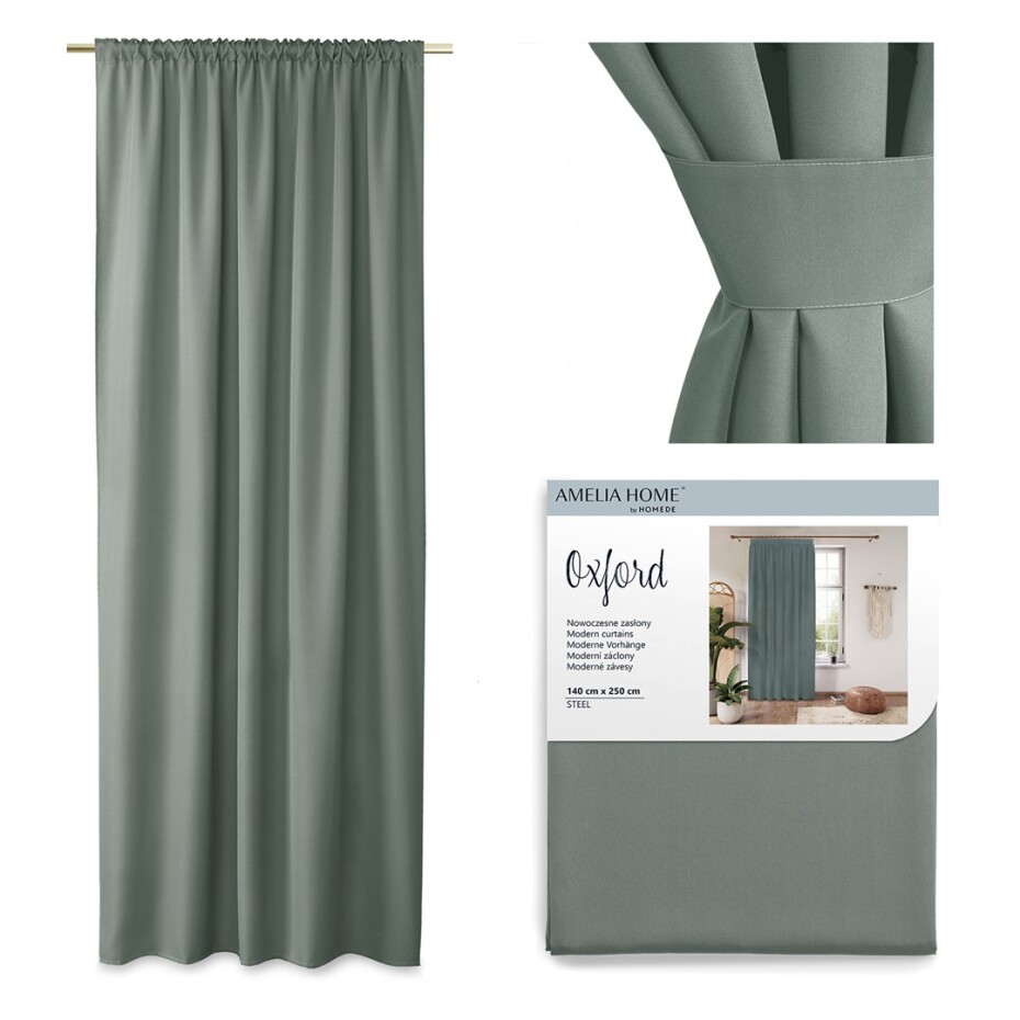 ArtFlhf Zatemňovací závěs OXFORD PLEAT P | 140 x 250 cm Barva: Silver - main (5)