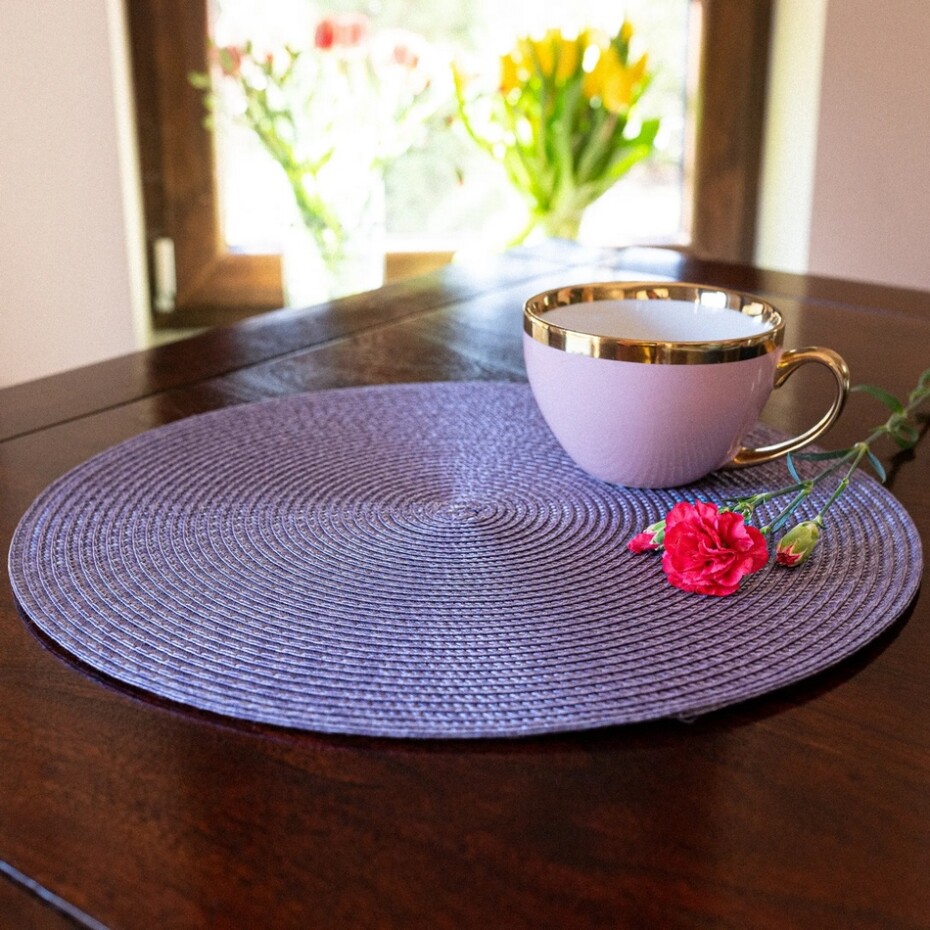 Altom Prostírání Straw fialová, pr. 38 cm, sada 4 ks - main (1)
