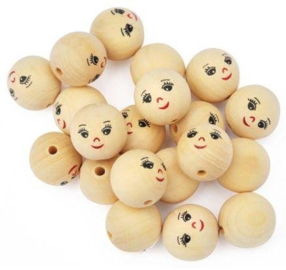 Playbox Korálky dřevěné hlavičky průměr 2,2 cm - obličej 20 ks - main (0)