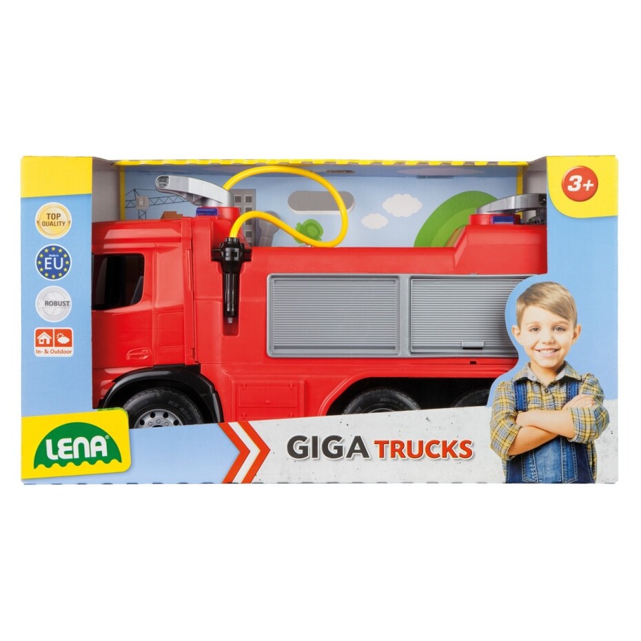 Lena Mercedes auto hasiči plast 65cm stříkací vodu nádržka 1,5l v krabici 71x40x28cm 02158 - main (5)