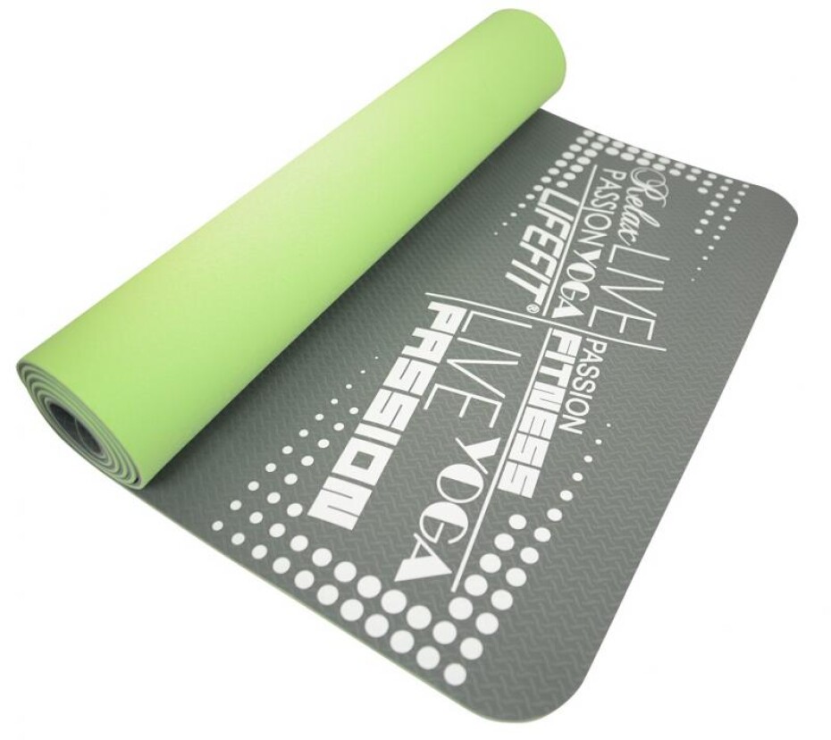 Lifefit Podložka YOGA MAT TPE, 183x61x0.5cm, dvouvrstvá, zeleno-šedá - main (0)