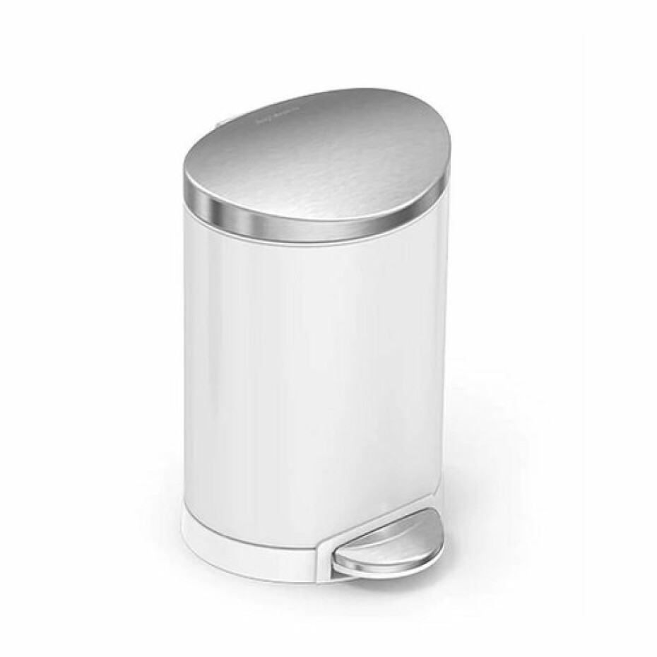 Simplehuman Pedálový půlkulatý koš 6 l, bílá - main (2)