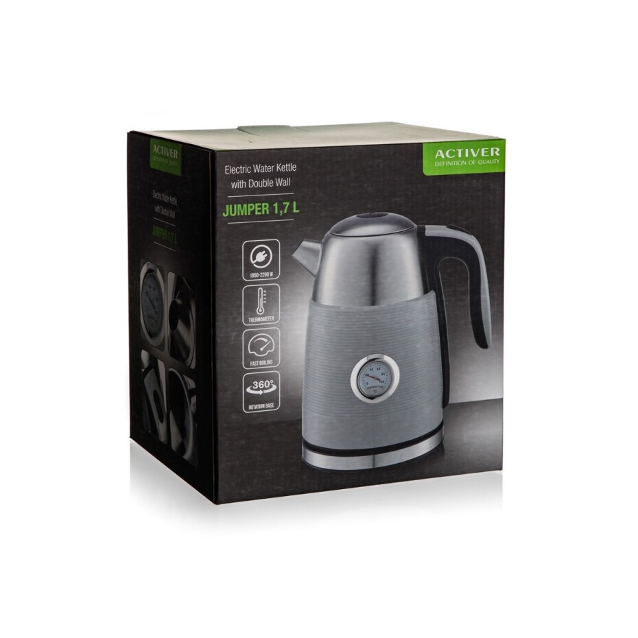 Activer Dvoustěnná rychlovarná konvice Jumper 1,7 l, šedá - main (8)