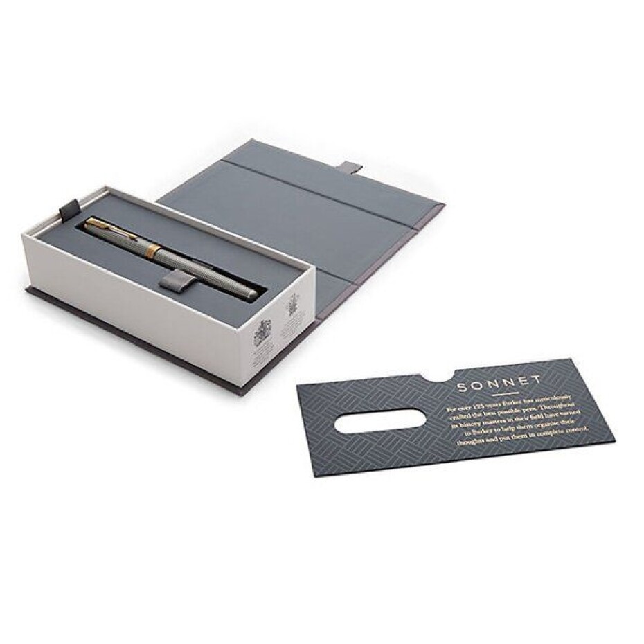 Plnicí pero Parker Sonnet Deluxe Silver Chiselled GT 1502/51314 - hrot F (slabý) - main (4)