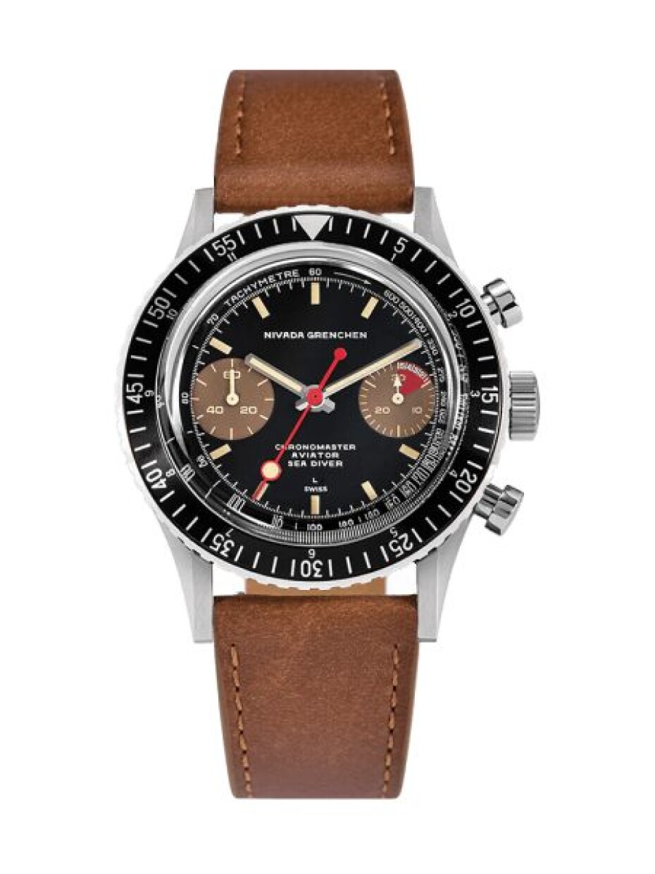 Nivada Grenchen Chronomaster Lollipop Honey Inter. Bezel - Manual - Brown Leather - main (0)