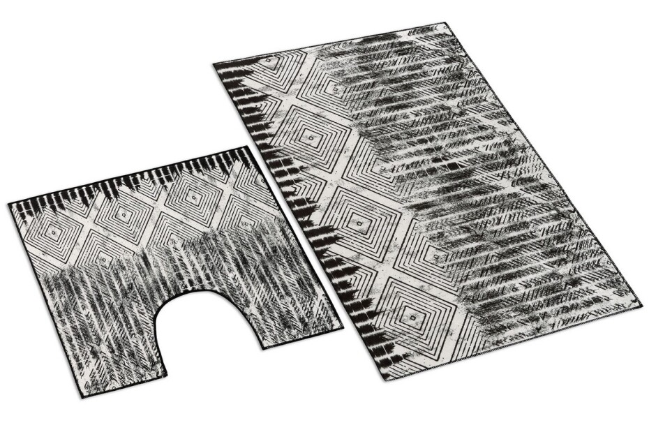 Bellatex Sada koupelnových předložek Kosočtverce 3D, 60 x 100 cm, 60 x 50 cm - main (0)