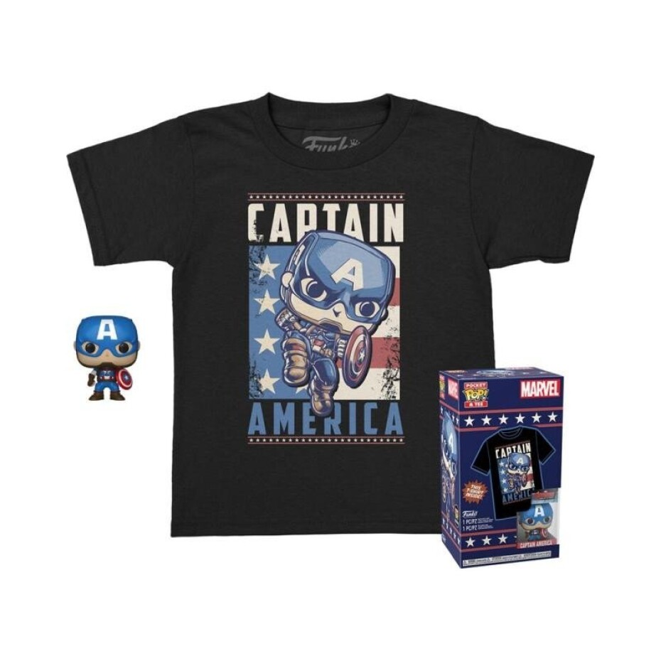 Funko pocket POP &amp; Tee: Marvel - Captain America (velikost XL) - main (0)