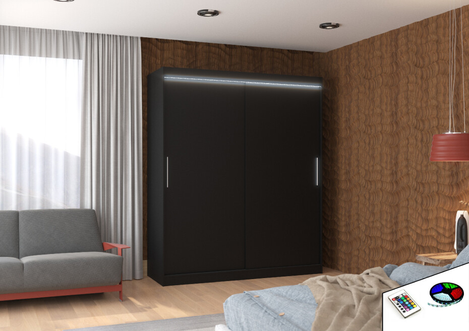 ArtAdrk Šatní skříň LINCOLN | 180 cm Skříň: Li03 / čokoládová - main (7)