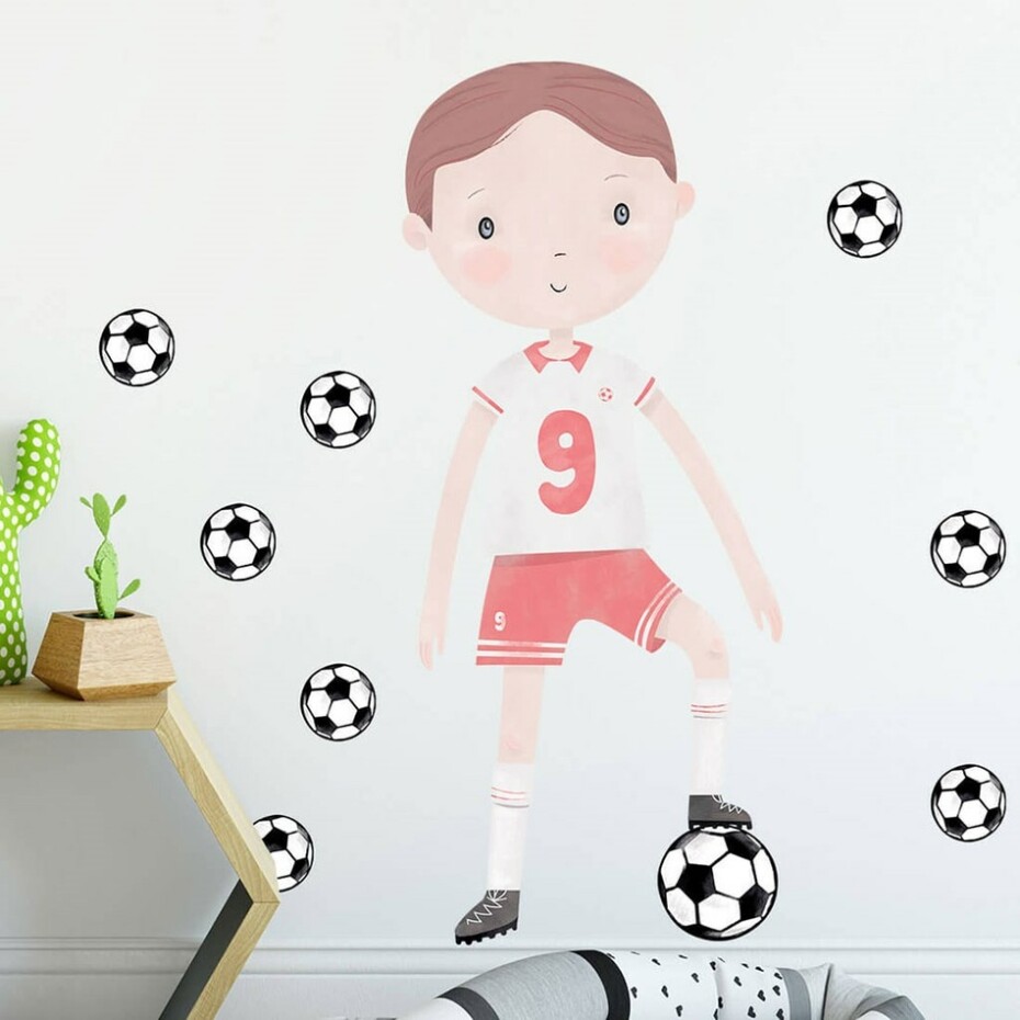 Bayo Samolepka na zeď Fotbalista, červená - main (4)