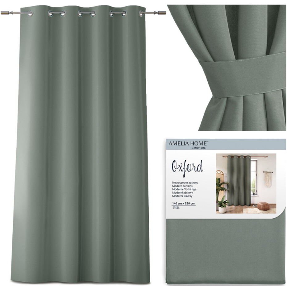 ArtFlhf Zatemňující závěs OXFORD EYELETS K | 140 x 250 cm Barva: Silver - main (38)